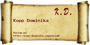 Kopp Dominika névjegykártya